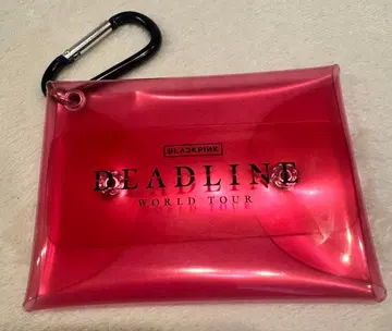 DEADLINE 로고 클리어 파우치 핑크
