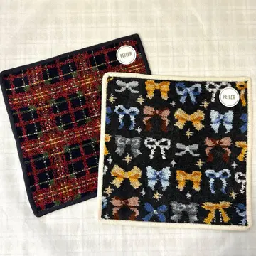 페일러 메니 리본즈 손수건 & 타탄 무드 손수건 2장 새상품 FEILER