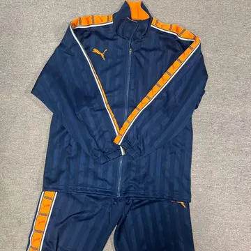 PUMA 저리 상하의 세트 네이비/오렌지 SS