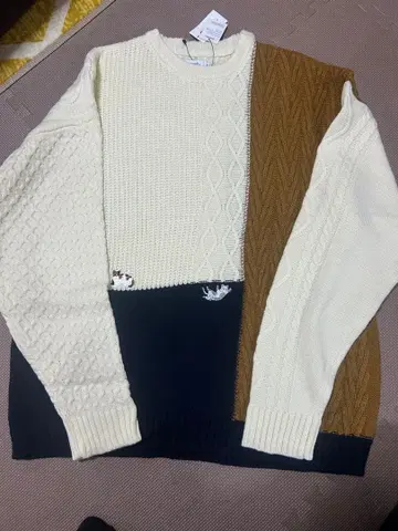 graniph XL 니트 스웨터 고양이 자수 빅