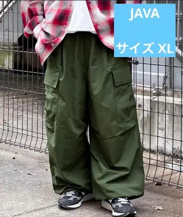 JAVA 올리브 그린 카고 팬츠 와이드 핏