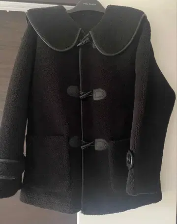 [ 중고 ] Fano Studios 와이드 칼라 미들 더플 코트 블랙