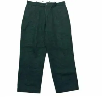 빈티지 울 팬츠 다크 그린 유로 구제 의류 와이드 안감 부착 짙은 녹색