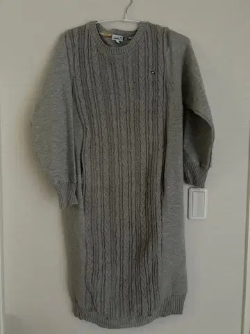 그레이 케이블 니트 롱 원피스