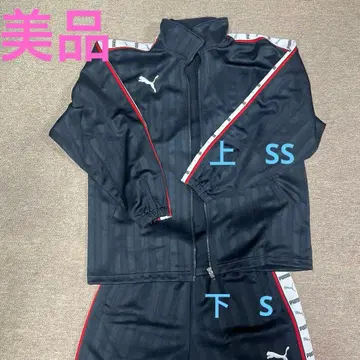 PUMA 스트라이프 저지 상 SS/하의 S 블랙