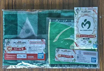 제일복권 Mrs. GREEN APPLE 스톨, 타월, 입체 메모 3점