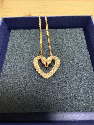 Swarovski 하트 모양 핑크 골드 목걸이