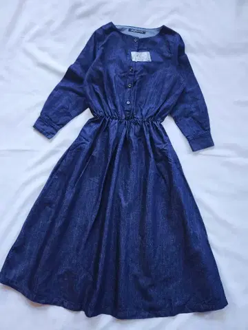 [ 새상품 ] 써니클라우드 SunnyClouds 면린넨 데님 셔츠 원피스