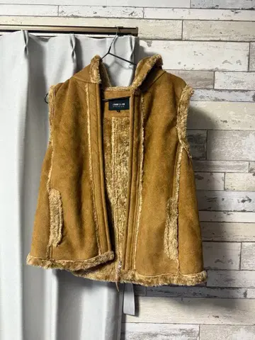 COMME CA ISM 후드 부착 브라운 베스트 M