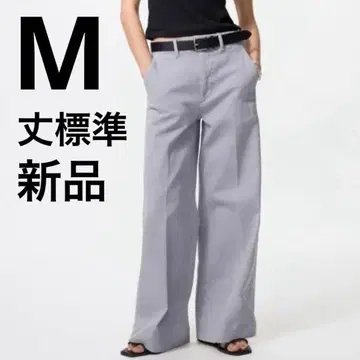 새상품 유니클로 와이드 트라우저 진즈 M 그레이 와이드 팬츠