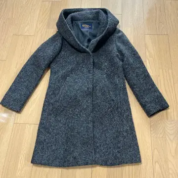 Mac & Co. 후드 부착 울 코트 그레이