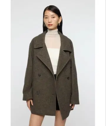 DOUBLE BREASTED MID 코트 moussy