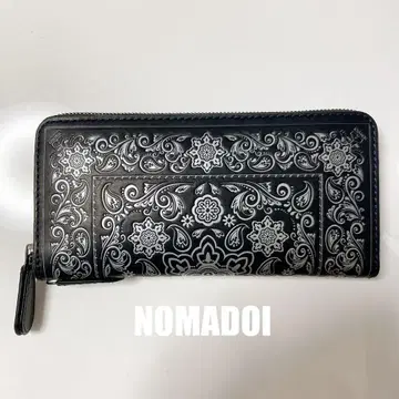 새상품 NOMADOI 노마도이 뉴멕시코 반다나 패턴 가죽 롱 지갑 장지갑