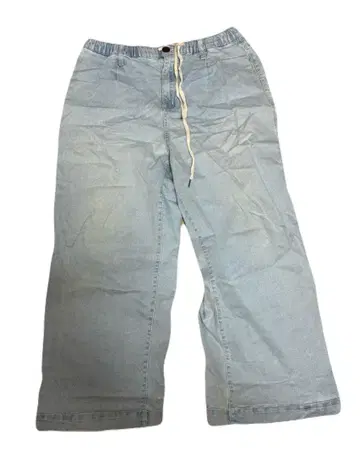 구제 의류 데님 팬츠 와이드 밑단 김 라이트 블루 노브랜드 이지 팬츠