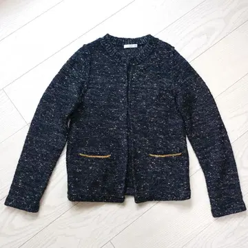 IENA 골드 체인 니트 노카라 자켓