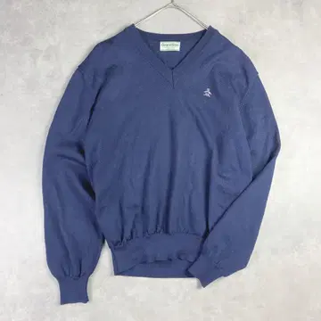 먼싱웨어 울 100% V넥 니트 네이비 남성용 L 상당 골프 출퇴근