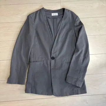 PLST 노카라 자켓 그레이