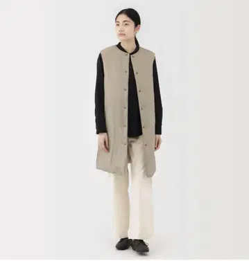 무인양품 경량 다운 노카라 롱 베스트