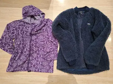 patagonia 기하학 패턴 후드 부착 자켓 XXL 보머 자켓