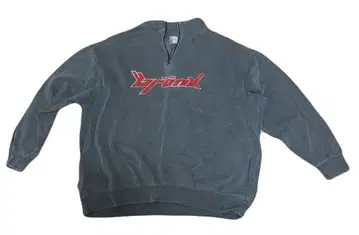 KOOKYN 하프 지퍼 맨투맨 F 그레이 로고 구제풍 트레이닝복