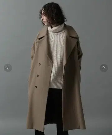 울 더블 코트 베이지 HARE S 사이즈