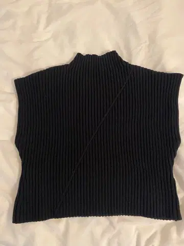 새상품 ZARA 네이비 리브 니트 베스트