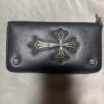 크로스 모티브 블랙 장지갑