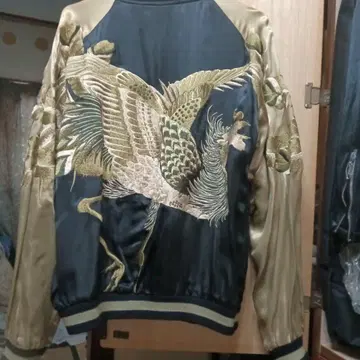 학 자수 새틴 스카잔 스크립트