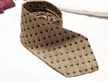 50s USA 빈티지 실크 넥타이 브론즈 브라운