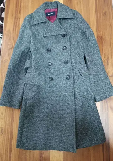 여성용 코트 레트로 체스터 코트 울 다크 그레이 울