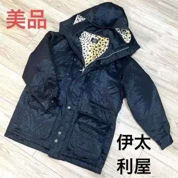 [ 이타리야 ] 블랙 레오파드 무늬 멋스러운 자켓 퀼팅 점퍼