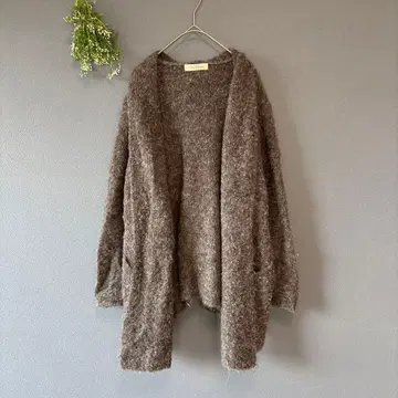 수영장 트레팜 [L] 고급 내추럴 복슬복슬 알파카 혼방 니트 가디건