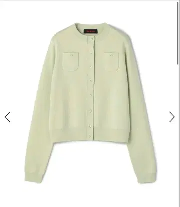 caban 코튼 캐시미어 크루넥 가디건 라이트 그린 XS