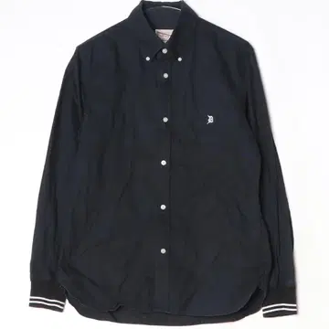 버튼 다운 셔츠 리브 소매 옥스퍼드 L 사이즈 네이비