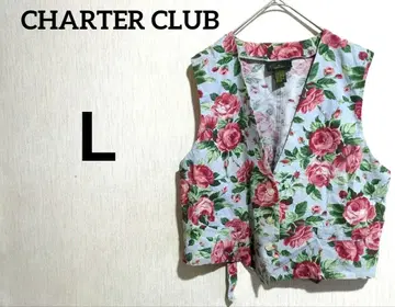 CHARTER CLUB 플라워 프린트 베스트 [ L ]