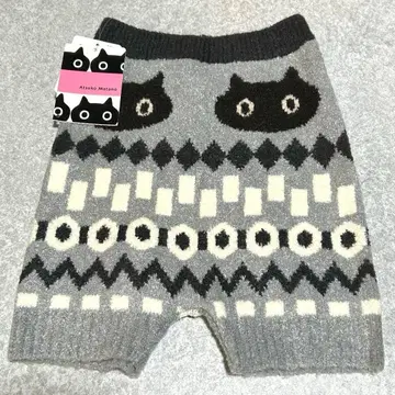 와코루 아츠코마타노 고양이 따뜻한 털실 팬츠 숏 M~L