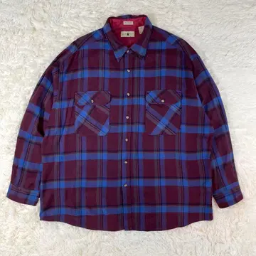 NORTHWEST 빈티지 아크릴 셔츠 쉐도우 체크 레트로 컬러