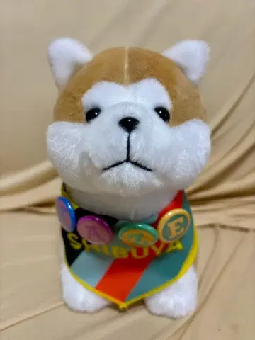 하치후루 아키타견 봉제 인형 SHIBUYA 반다나 포함