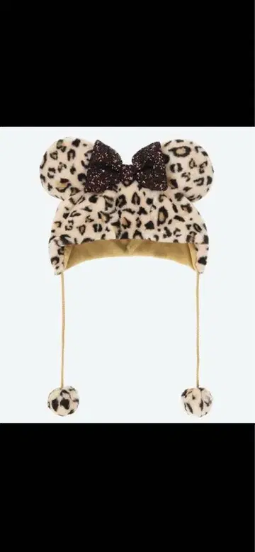 미니 캐릭터풍 레오파드 무늬 모자