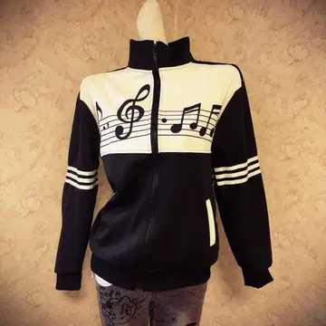 헤이세이 갸루 00s Y2K 음표 디자인 스포츠 자켓 그런지