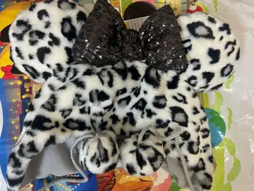 디즈니 팬캡 레오파드 무늬 레오파드 미니 그레이 화이트 화이트 블랙