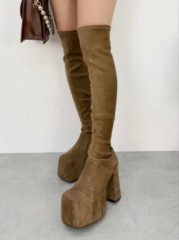 새상품 EVRIS 에브리리스 플랫폼 니하이 부츠 L