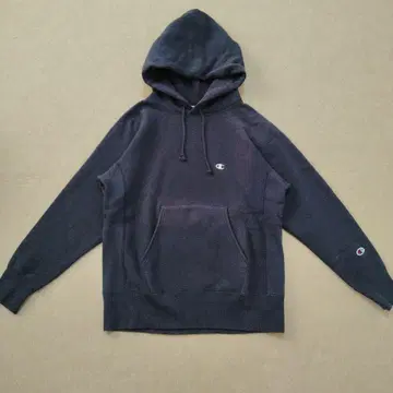 챔피온 리버스 위브 후드티 S 네이비 눈 모양 무지 페이드