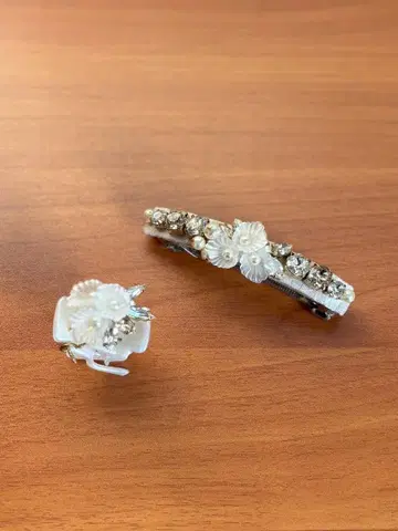 complex biz 머리핀 꽃 모티브 헤어 액세서리 2점 세트