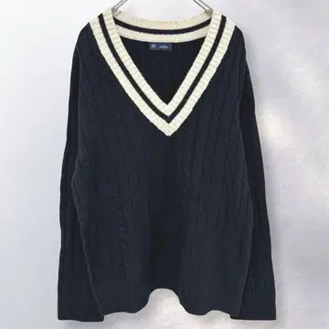 갭 Gap 케이블 짜임 니트 긴팔 V넥 심플 XXS [ i617