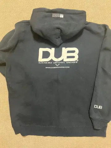 DUB 블랙 집업 후드티, XL