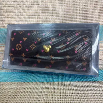 디즈니 장지갑 모노그램 미키 핑크