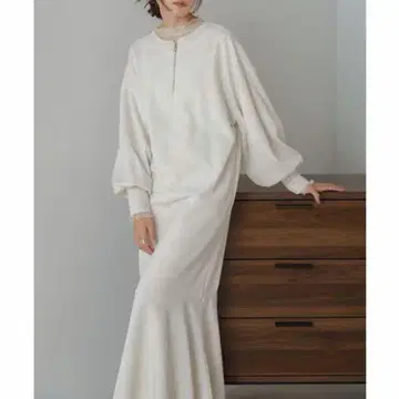 Bab 소매 볼륨 전후 2WAY 머메이드 맨투맨 원피스