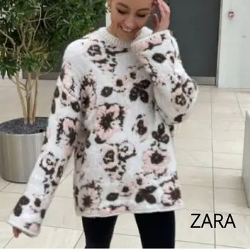 최종 가격! 30일 삭제! 자라 ZARA 자카드 니트 플라워 꽃무늬