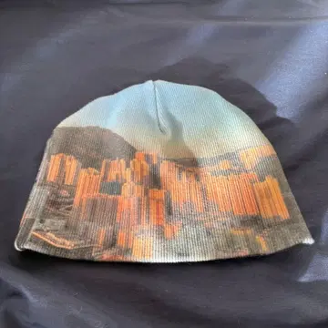 shury 풍경 프린트 니트 모자